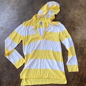 GAP Yellow Stripped V-neck Sweater
